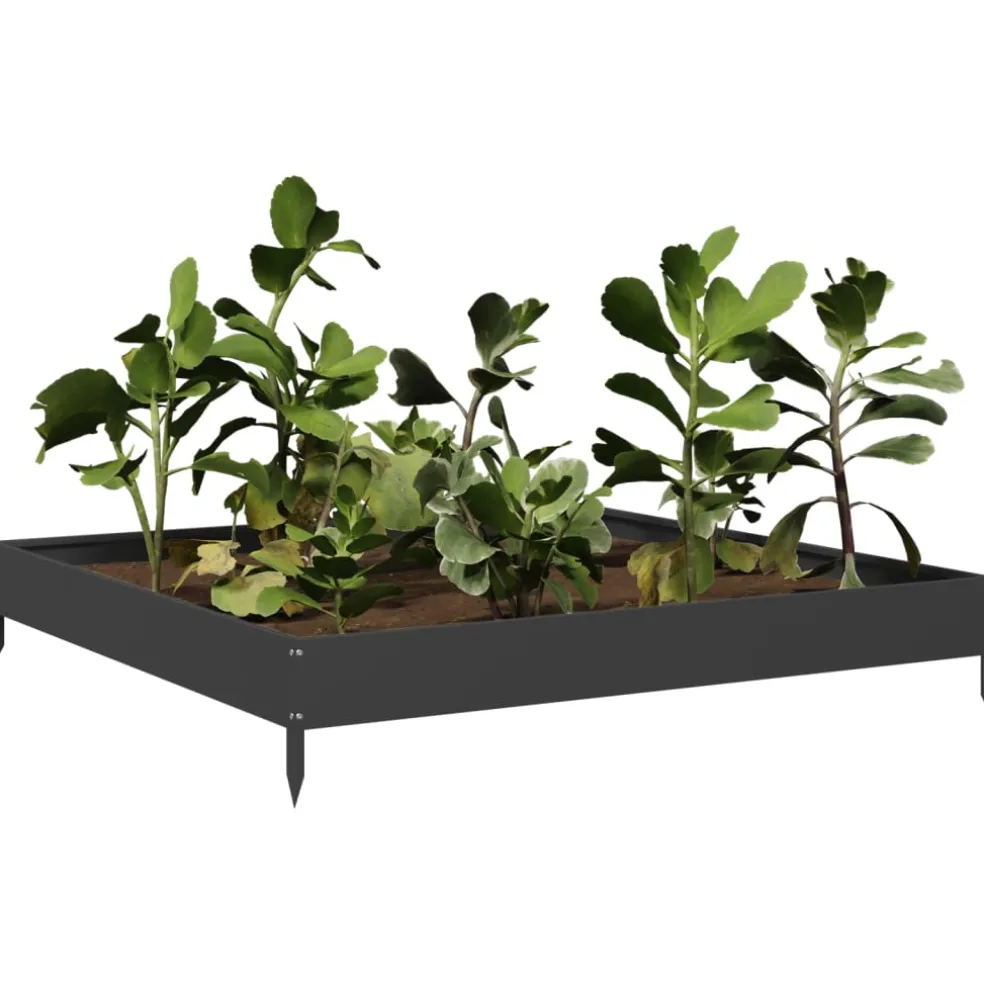 vidaXL Plantenbak verhoogd 100x100x18,5 cm roestvrijstaal