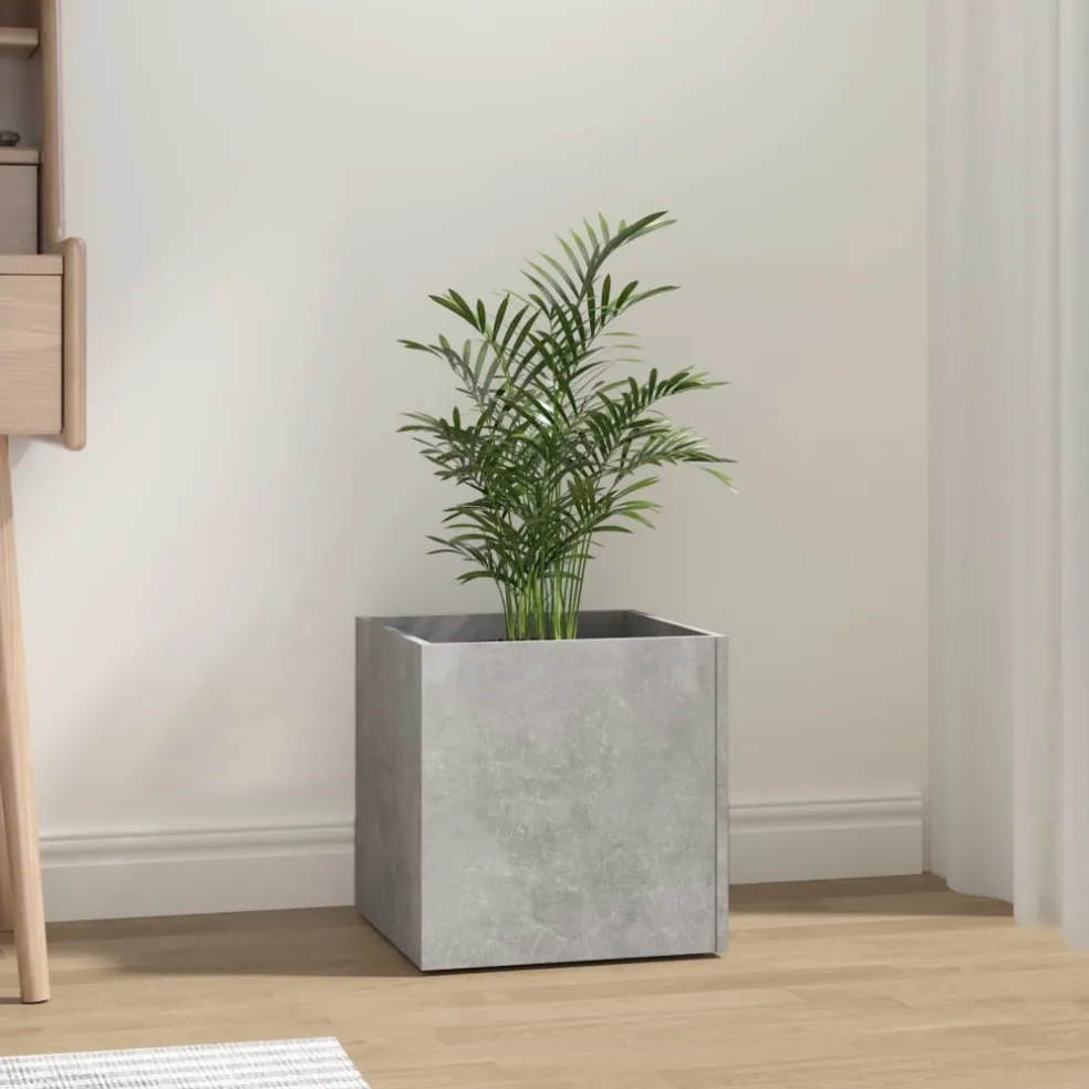 vidaXL Plantenbak 40x40x40 cm bewerkt hout betongrijs