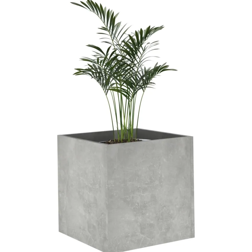 vidaXL Plantenbak 40x40x40 cm bewerkt hout betongrijs