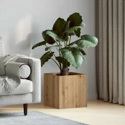 vidaXL Plantenbak 40x40x40 cm bewerkt hout artisanaal eikenkleur