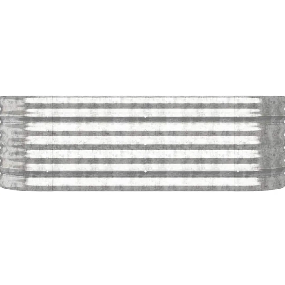 vidaXL Plantenbak 114x40x36 cm gegalvaniseerd staal zilverkleurig