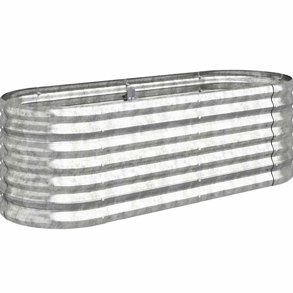 vidaXL Plantenbak 114x40x36 cm gegalvaniseerd staal zilverkleurig