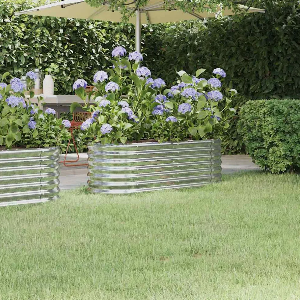 vidaXL Plantenbak 114x40x36 cm gegalvaniseerd staal zilverkleurig