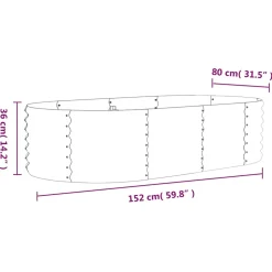 vidaXL Plantenbak 152x80x36 cm gegalvaniseerd staal antracietkleurig