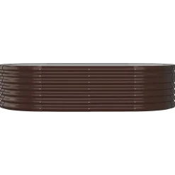 vidaXL Plantenbak 152x80x36 cm gegalvaniseerd staal bruin