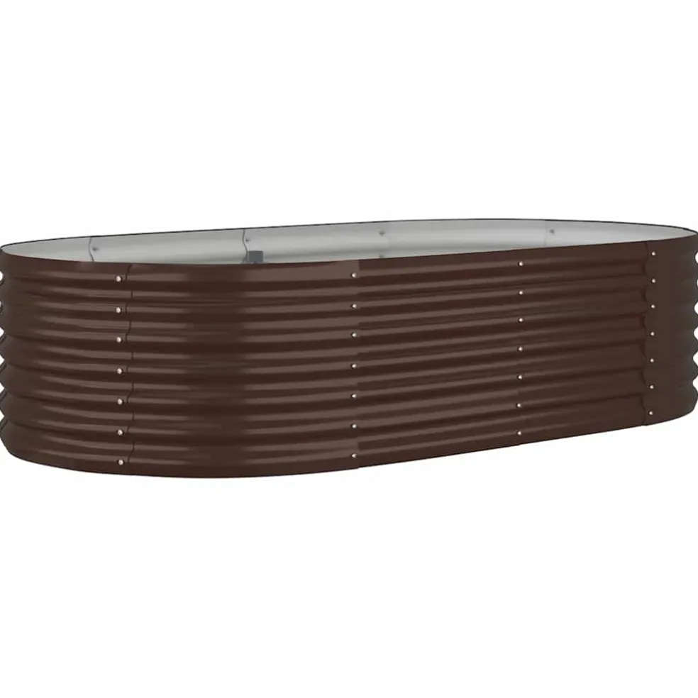 vidaXL Plantenbak 152x80x36 cm gegalvaniseerd staal bruin