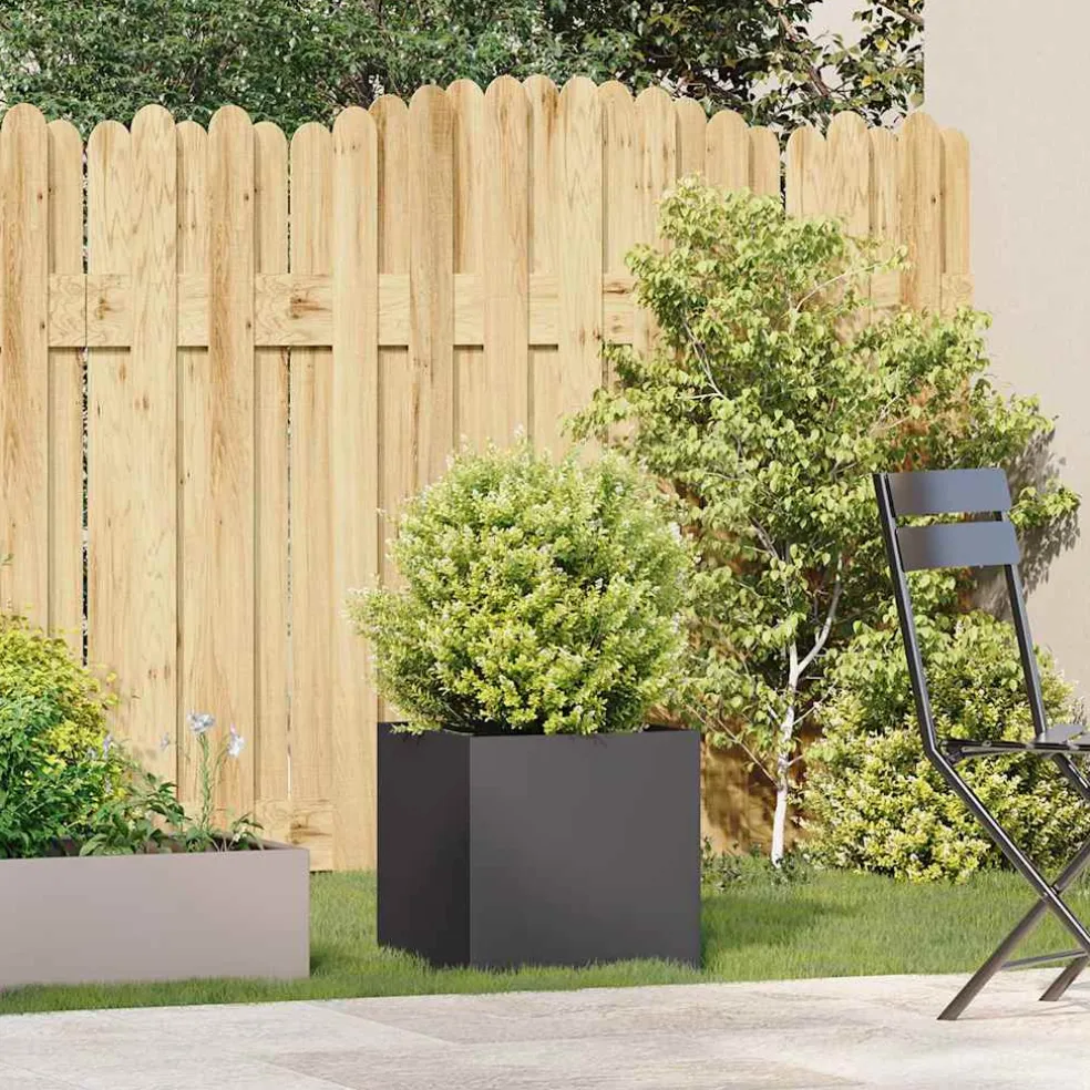 vidaXL Plantenbak 40x40x40 cm koudgewalst staal zwart