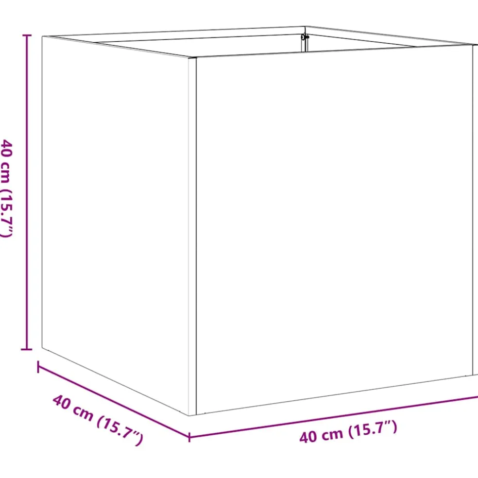 vidaXL Plantenbak 40x40x40 cm koudgewalst staal zwart
