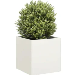 vidaXL Plantenbak 40x40x40 cm koudgewalst staal wit