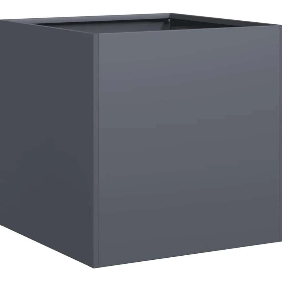 vidaXL Plantenbak 40x40x40 cm koudgewalst staal antracietkleurig