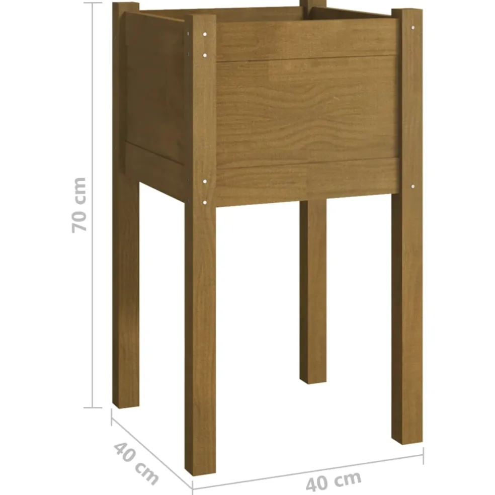 vidaXL Plantenbak 40x40x70 cm massief grenenhout honingbruin