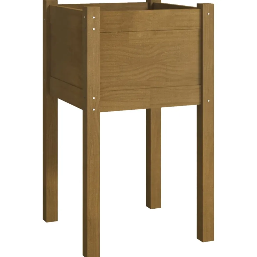 vidaXL Plantenbak 40x40x70 cm massief grenenhout honingbruin