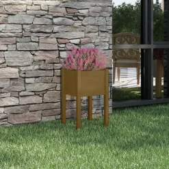 vidaXL Plantenbak 40x40x70 cm massief grenenhout honingbruin