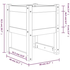 vidaXL Plantenbak 40x40x52,5 cm massief grenenhout zwart