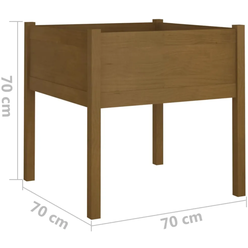 vidaXL Plantenbak 70x70x70 cm massief grenenhout honingbruin