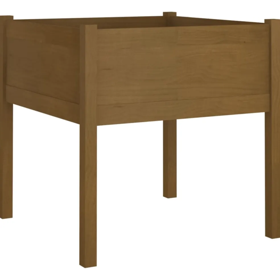vidaXL Plantenbak 70x70x70 cm massief grenenhout honingbruin