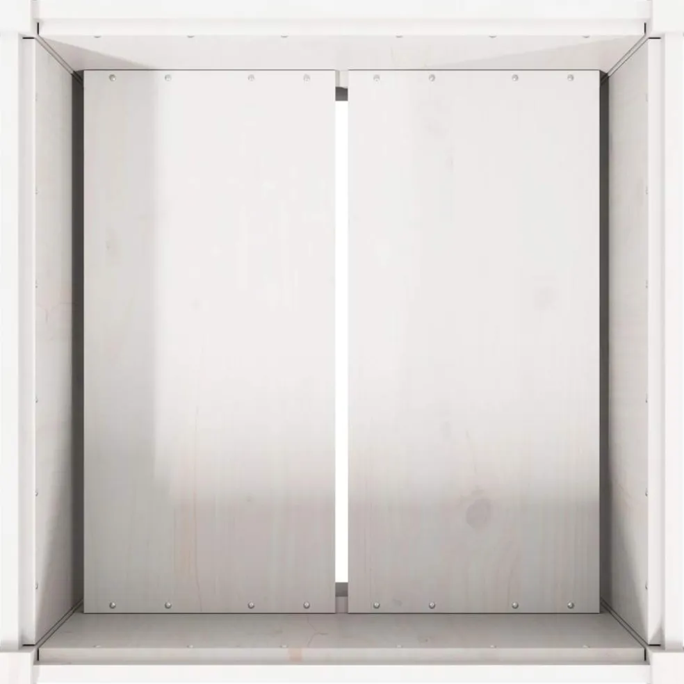 vidaXL Plantenbak 70x70x70 cm massief grenenhout wit