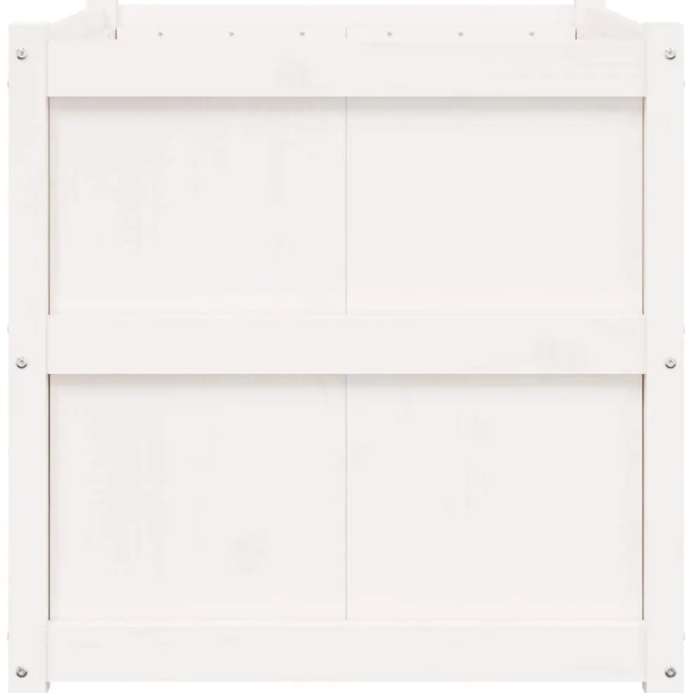 vidaXL Plantenbak 70x70x70 cm massief grenenhout wit