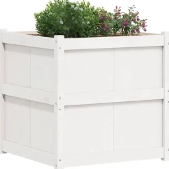 vidaXL Plantenbak 70x70x70 cm massief grenenhout wit