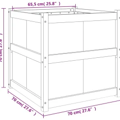vidaXL Plantenbak 70x70x70 cm massief grenenhout wit