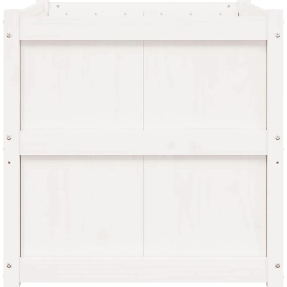 vidaXL Plantenbak 70x70x70 cm massief grenenhout wit
