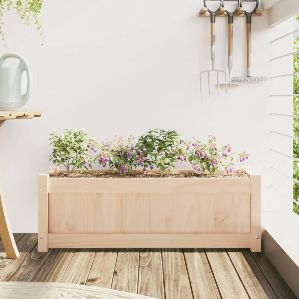 vidaXL Plantenbak 90x31x31 cm massief grenenhout