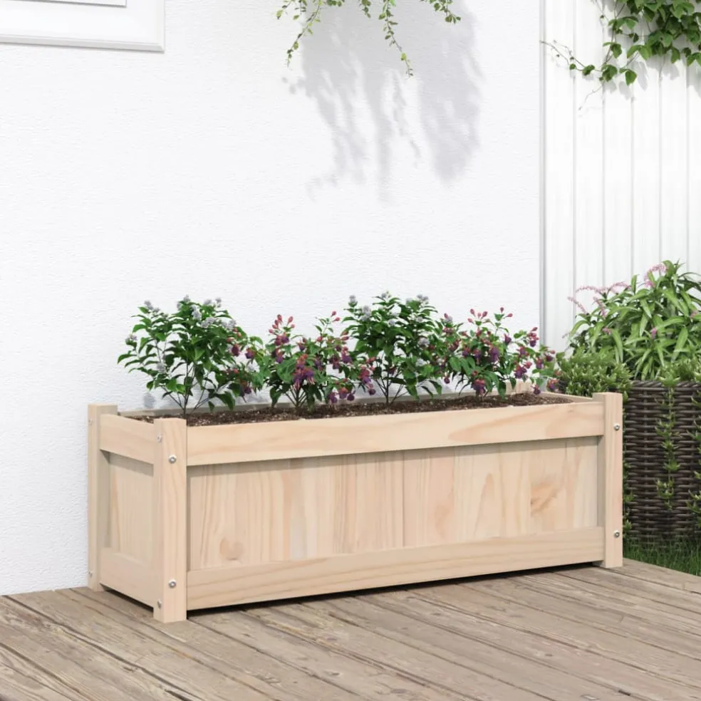 vidaXL Plantenbak 90x31x31 cm massief grenenhout