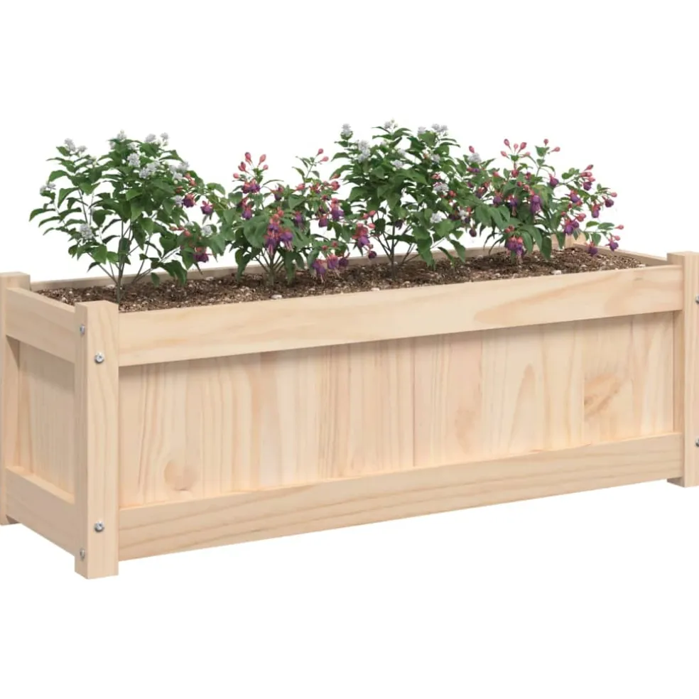 vidaXL Plantenbak 90x31x31 cm massief grenenhout