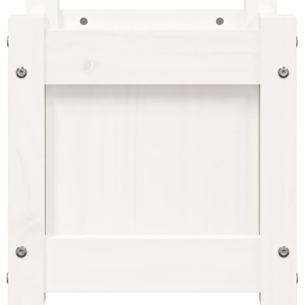 vidaXL Plantenbak 31x31x31 cm massief grenenhout wit