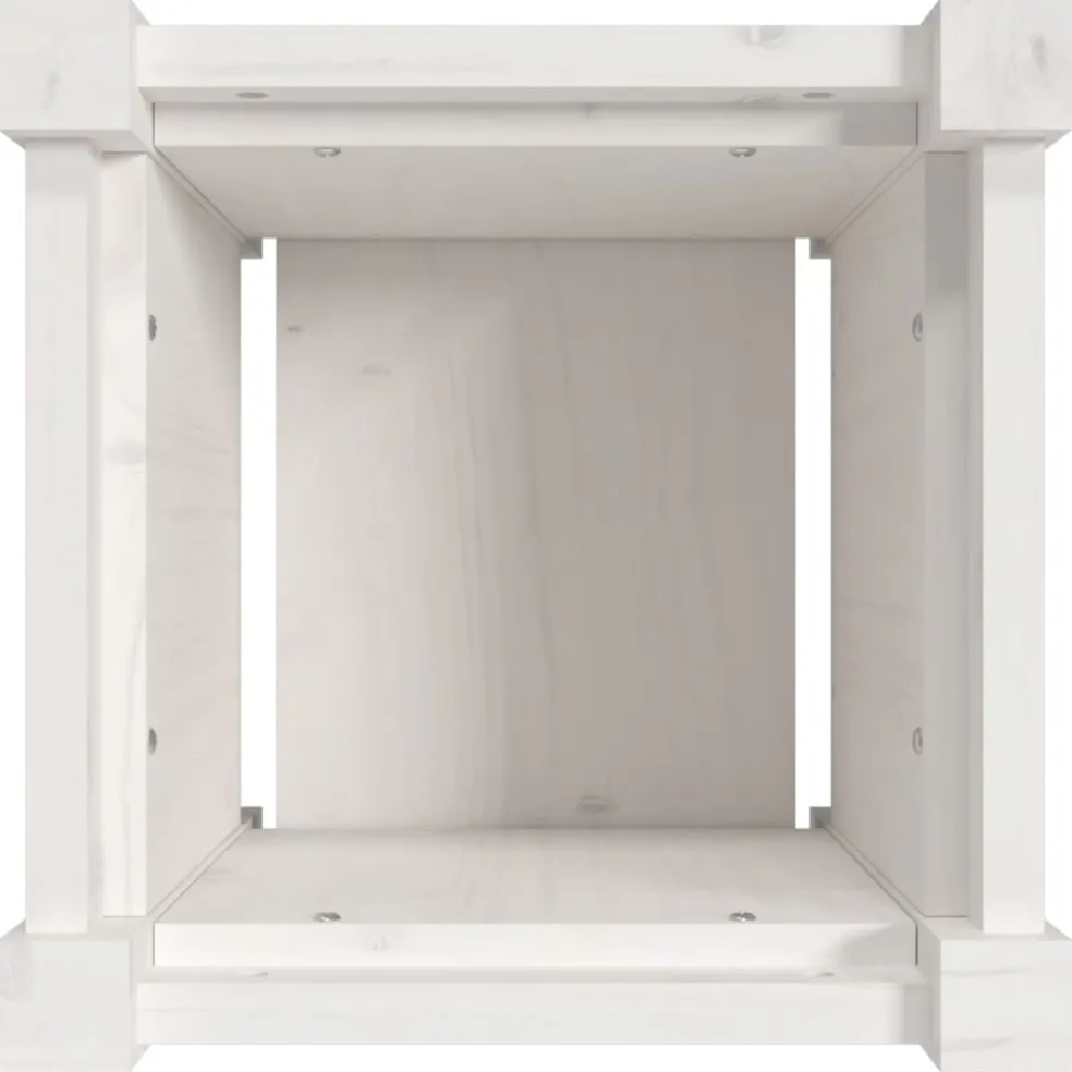 vidaXL Plantenbak 31x31x31 cm massief grenenhout wit