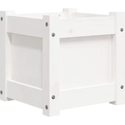 vidaXL Plantenbak 31x31x31 cm massief grenenhout wit