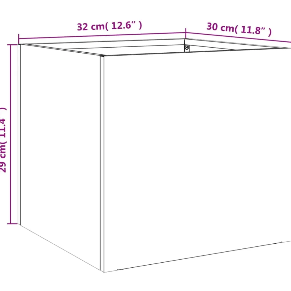 vidaXL Plantenbak 32x30x29 cm staal zwart
