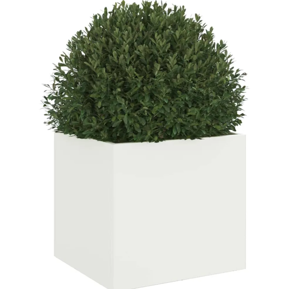 vidaXL Plantenbak 32x30x29 cm staal wit