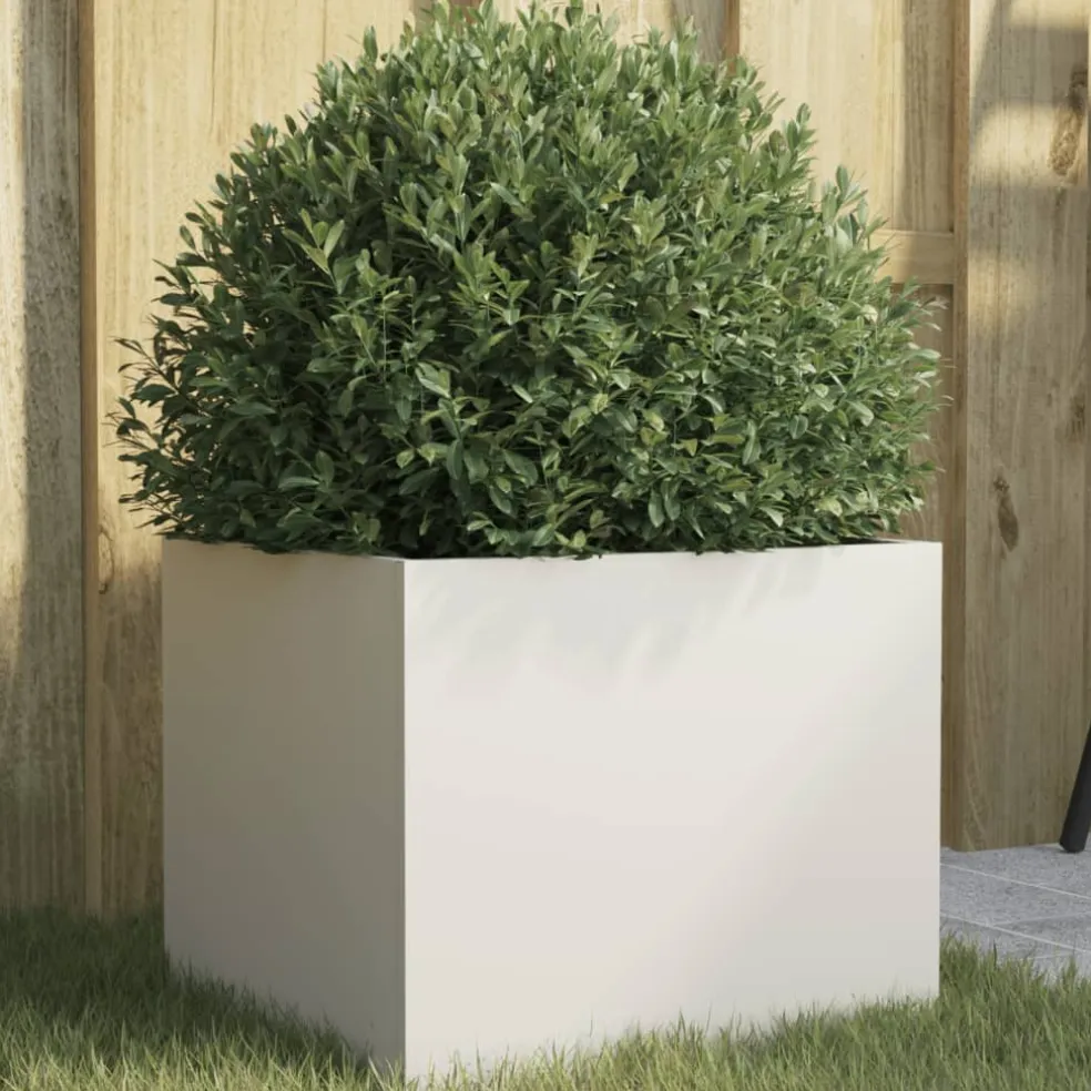 vidaXL Plantenbak 32x30x29 cm staal wit