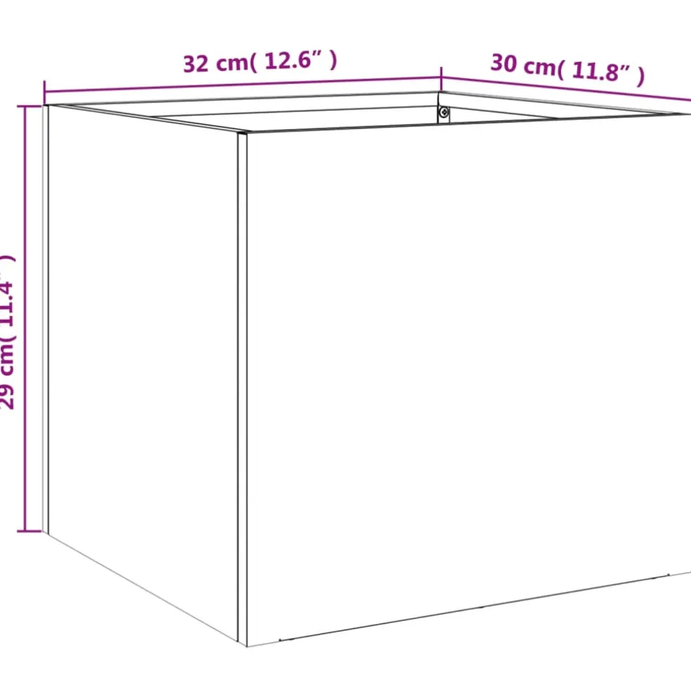 vidaXL Plantenbak 32x30x29 cm staal wit