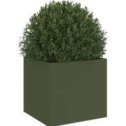 vidaXL Plantenbak 32x30x29 cm staal olijfgroen