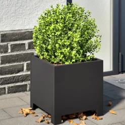vidaXL Plantenbak 30x30x30 cm staal zwart