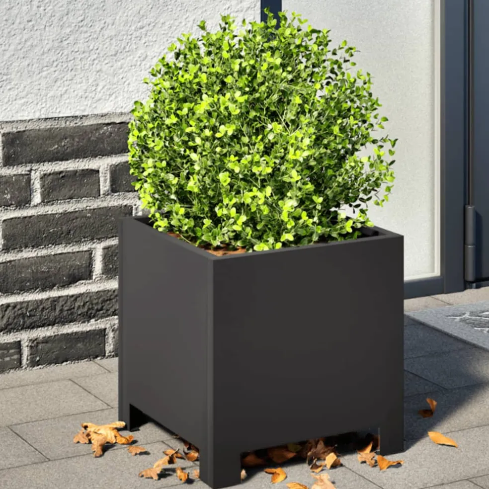 vidaXL Plantenbak 30x30x30 cm staal zwart