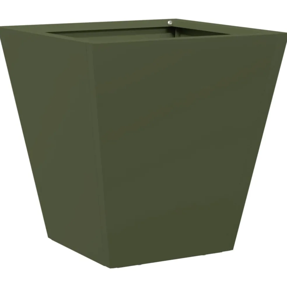 vidaXL Plantenbak 30x30x30 cm staal olijfgroen