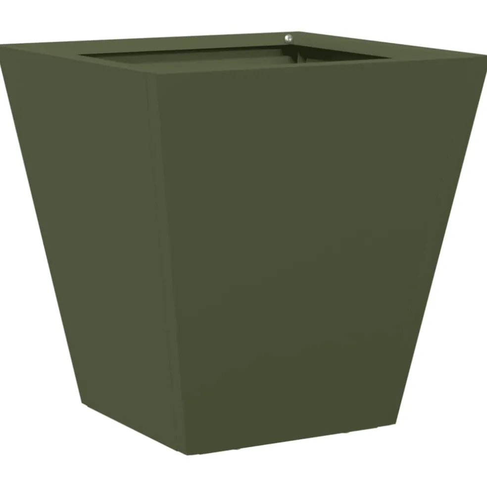 vidaXL Plantenbak 30x30x30 cm staal olijfgroen