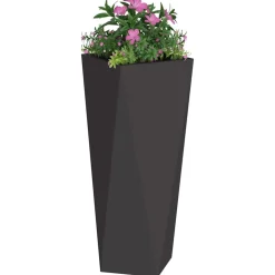 vidaXL Plantenbak Zwart 30 x 30 x 75 cm Staal
