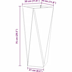vidaXL Plantenbak Zwart 30 x 30 x 75 cm Staal