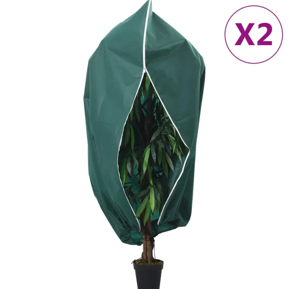 vidaXL Plantenhoezen met ritssluiting 2 st 70 g/m² 1x1,55 m