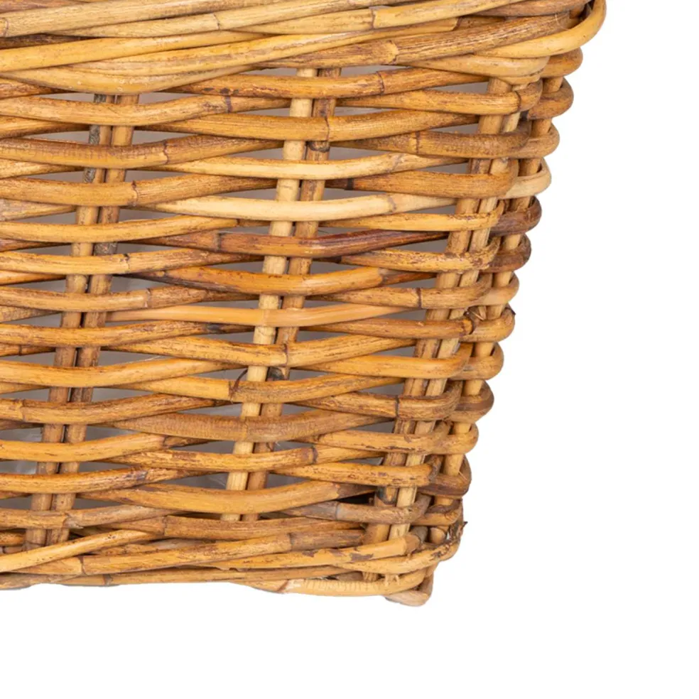 vidaXL Plantenmand met opslag GENDT 3 st Natuurlijk Bruin Kubu Rattan