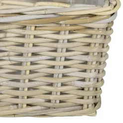 vidaXL Plantenmand met opslag GENDT 3 st Natuurlijk grijs Kubu Rattan