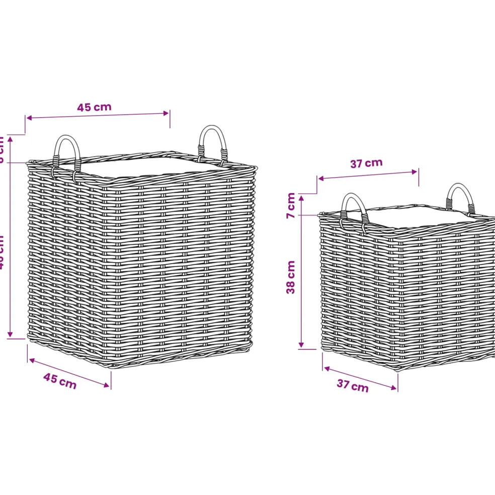vidaXL Plantenmand met opslag GENDT 2 st Natuurlijk grijs Kubu Rattan