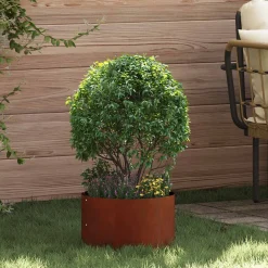 vidaXL Plantenring Roestig 30 x 30 x 20 cm weervast staal