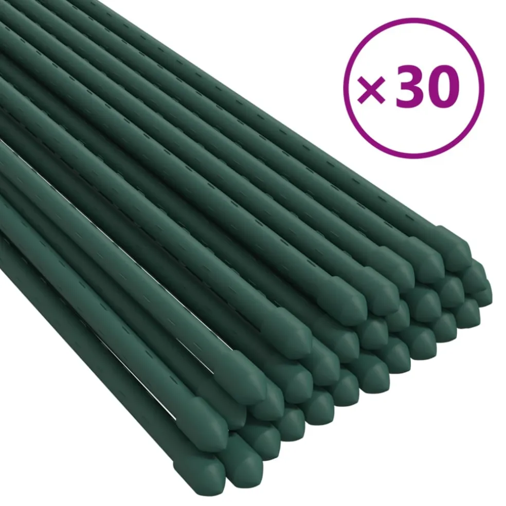vidaXL Plantenstaken 30 st 60 cm staal groen