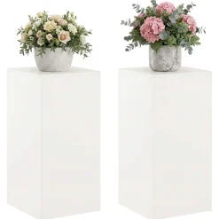 vidaXL Plantenstandaard 2 pcs Wit 40 x 40 x 80 cm Staal