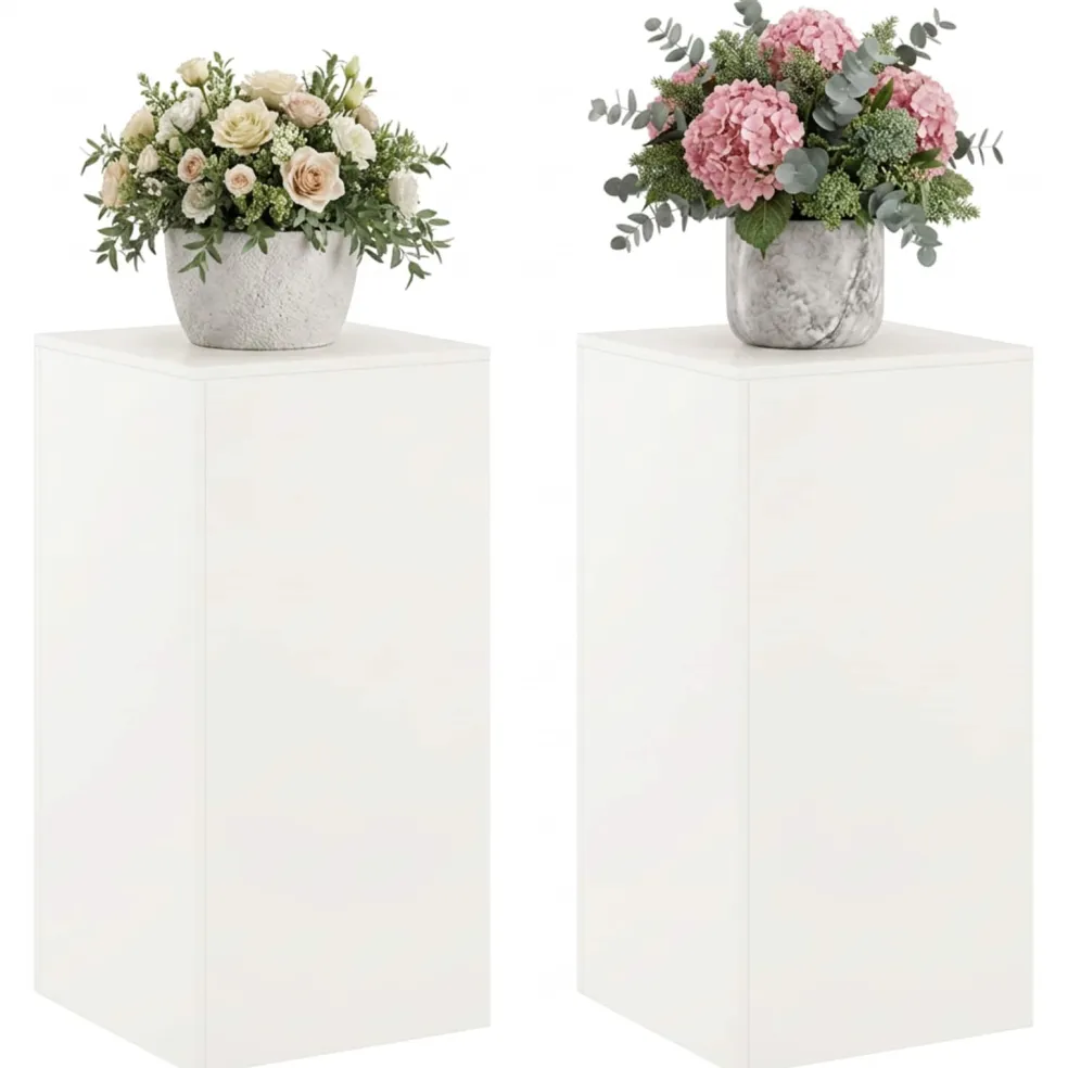 vidaXL Plantenstandaard 2 pcs Wit 40 x 40 x 80 cm Staal